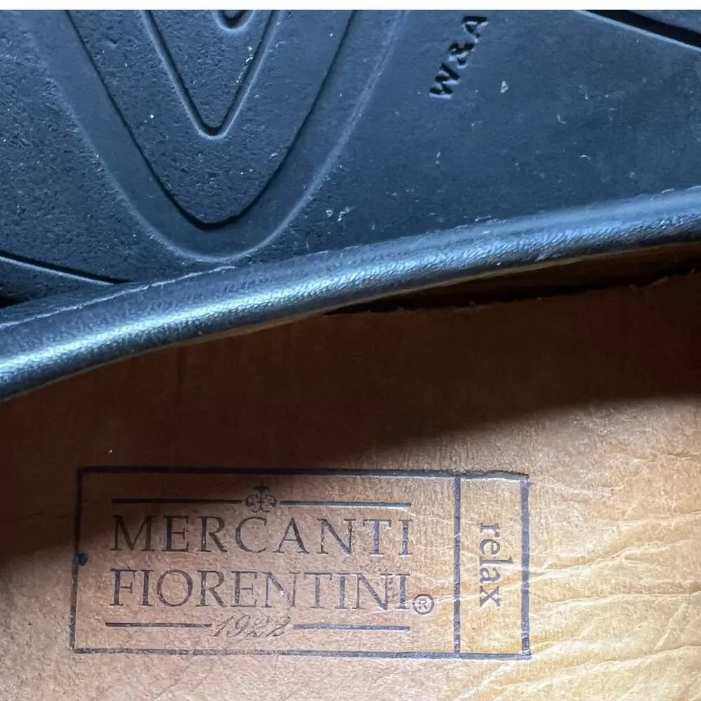 MERCANTI FIORENTINI Horse Bit Relax Men 9M Black Leather Driving Loafers Shoes